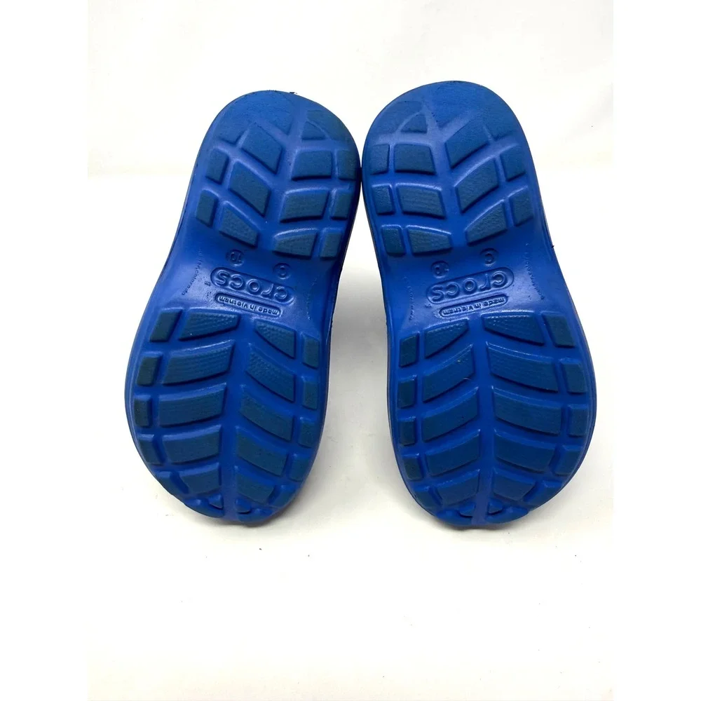 Crocs Kids Handle It Rain Boots Blue Waterproof Pull On Shoes C10 Size 10